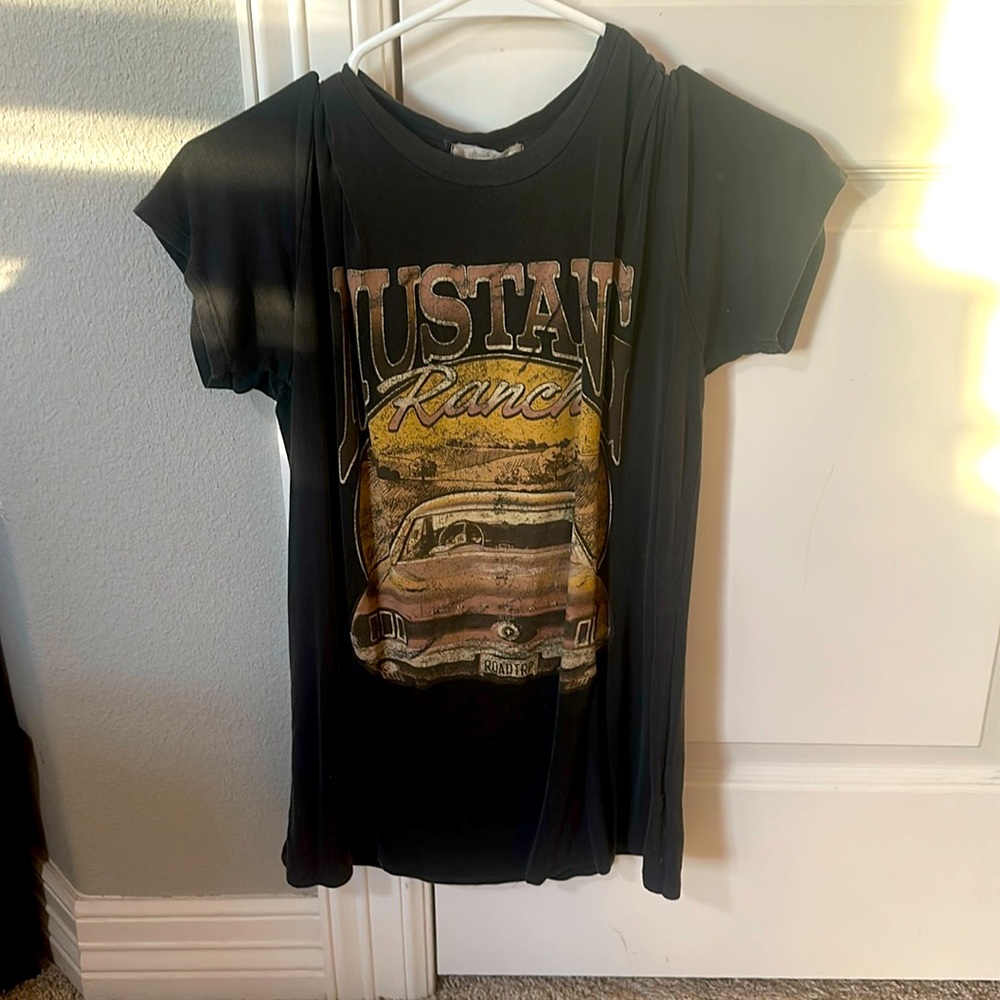 Altar’d State Dark Grey Mustang graphic tee